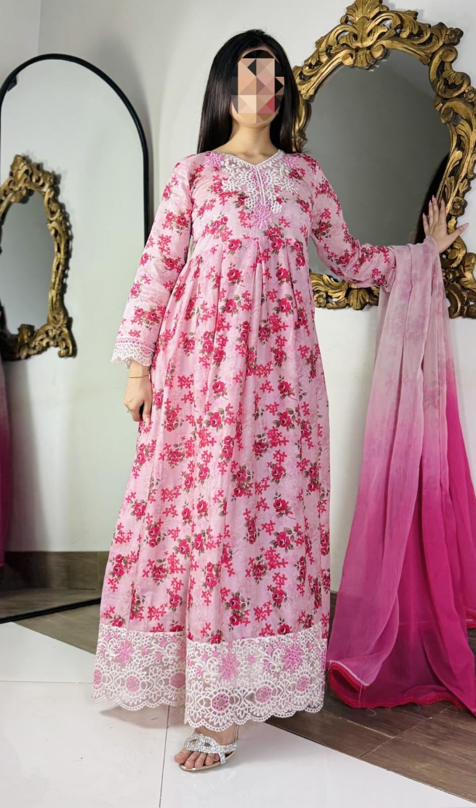 Faiza Saqlain Wz-732 Premium Pure Lawn With Chiffon Duppata 2026
