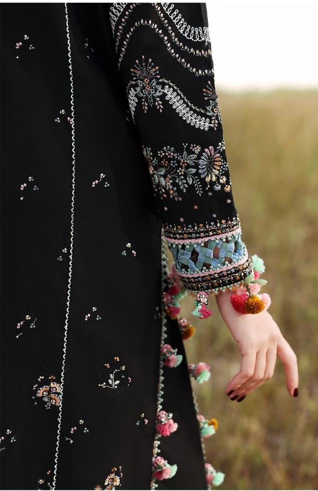 Hussain Rehar Wz-04 Black Beauty Luxury Lawn Cotton Chikankari Dress With Silk Emb Duppata 2026