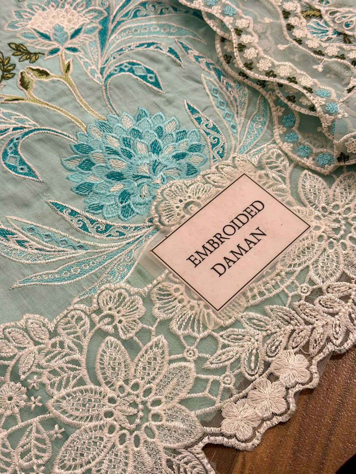 Aneela's Chikankari Wz-52 Premium Pure Cotton Chikankari With Cotton Net Duppata 26