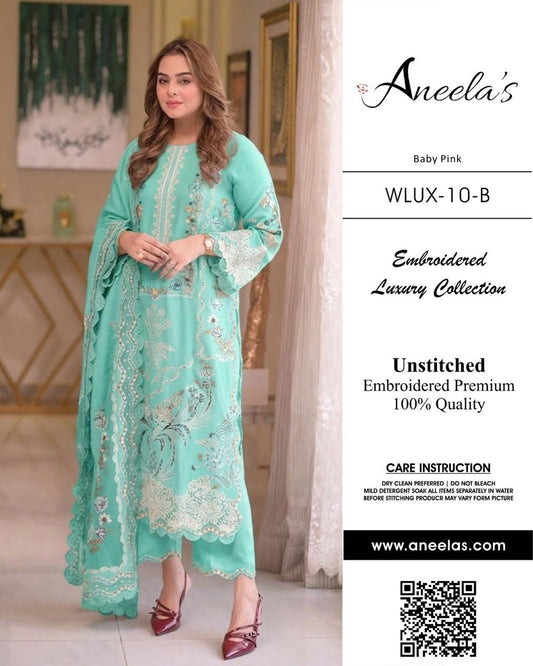 Aneela's Chikankari Wz-52 Premium Pure Cotton Chikankari With Cotton Net Duppata 26