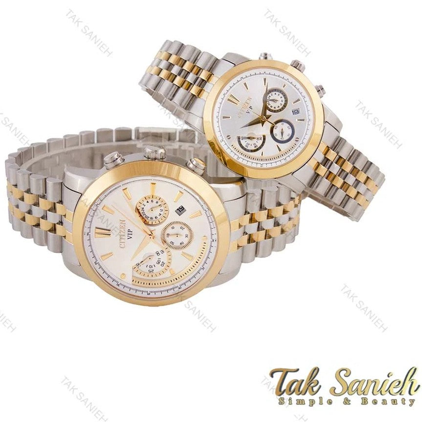 Citizen Vip Watch Golden & Silver | Date Adjustment | Chain Butterfly Lock With Box