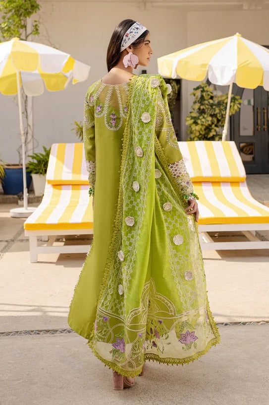 Parishay Most Demanding Design Parrot Green Color Wz-08 Premium Pure Lawn With Khaadi Net Emb Duppata 26
