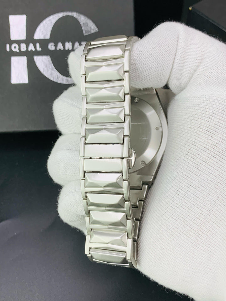 Hublot Watch Diamond Cut | Date Adjustment | Texture Chain |Silver Blue