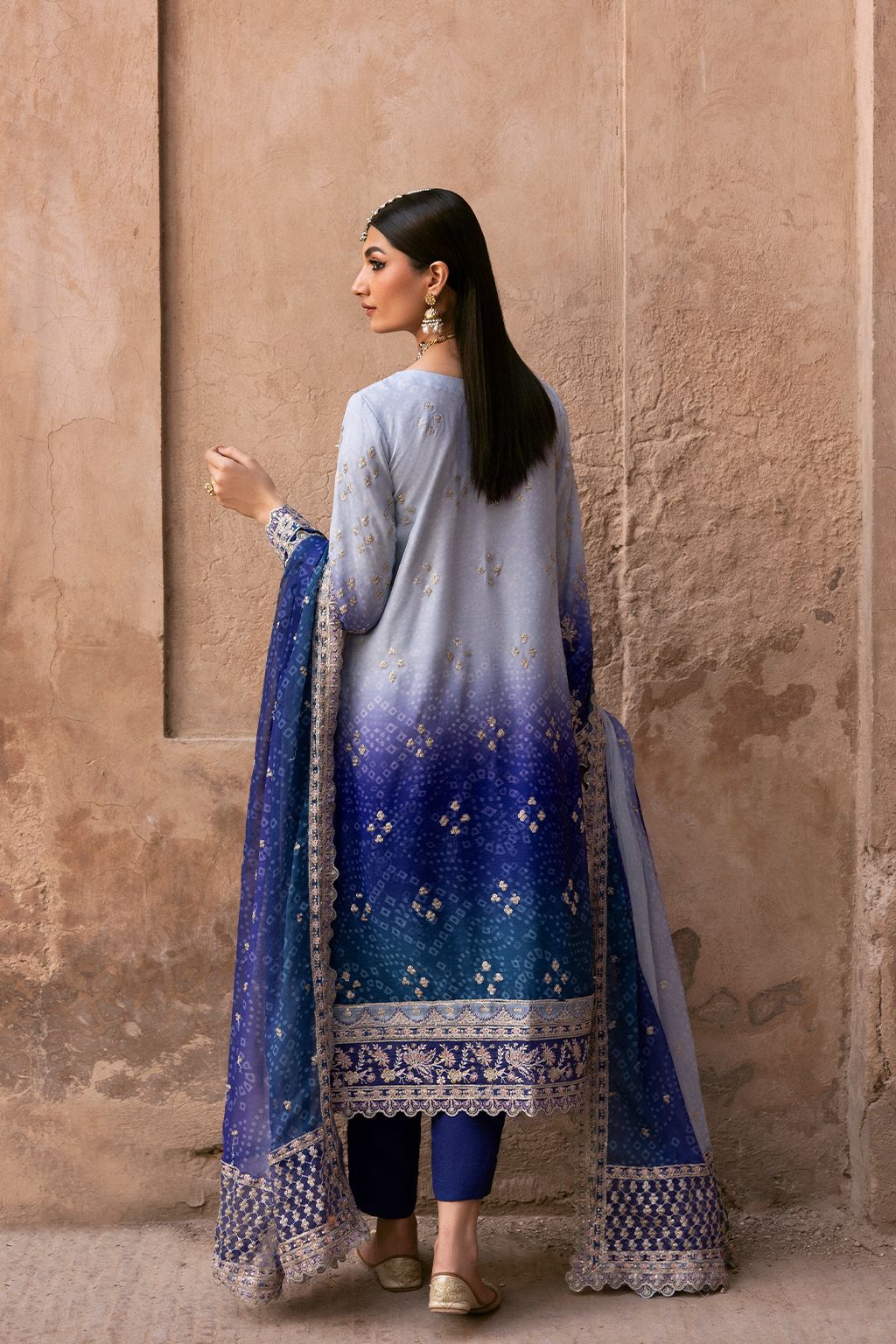 Emaan Adeel Most Beautiful Digital Printed Chiffon Crystal & Adda Work 2025