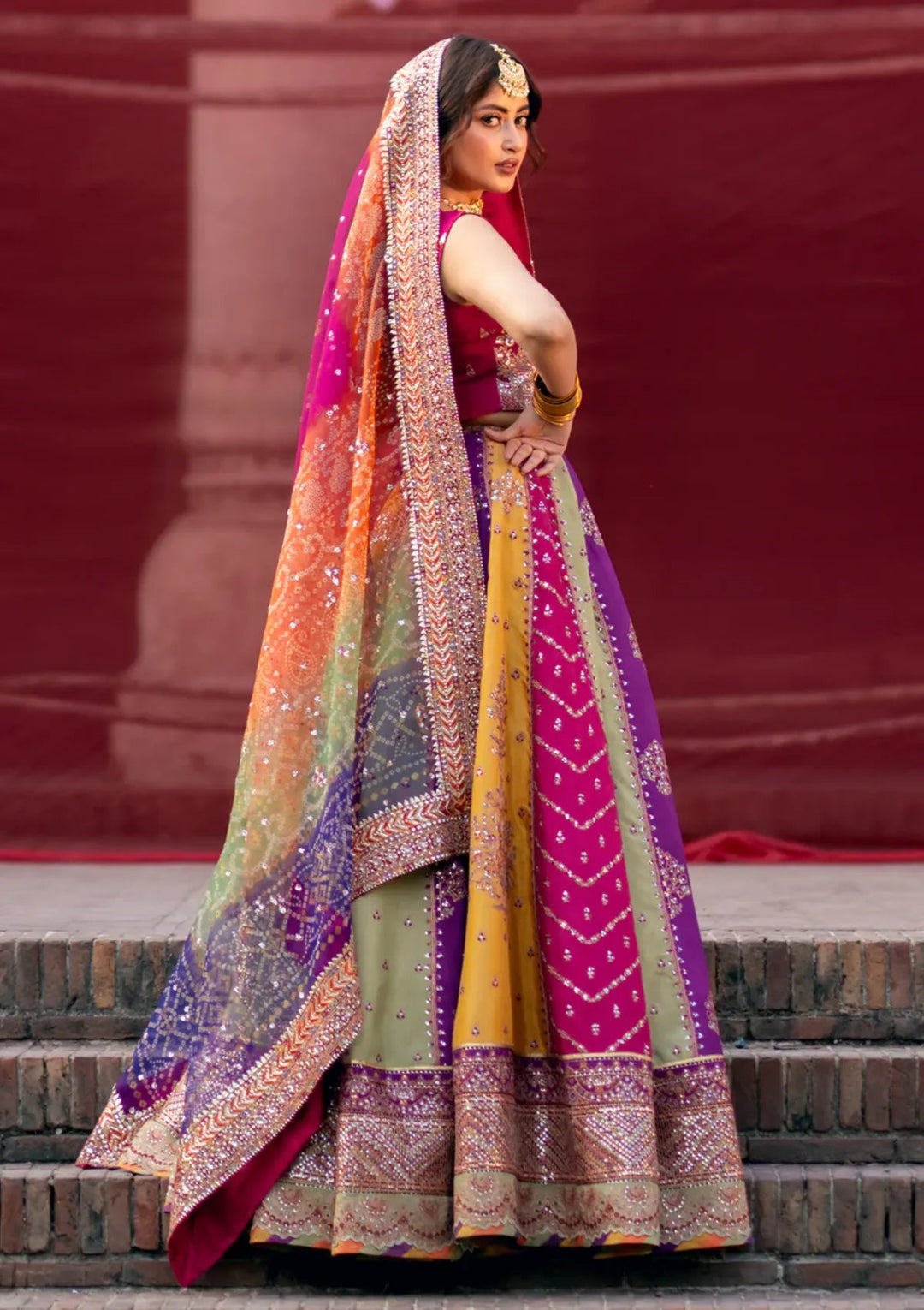 Bin Ilyas Multi Maxi Wz-12 Luxury Formal Bridal  Wedding Special Lehenga Choli For Mehndi & Barat Event 26