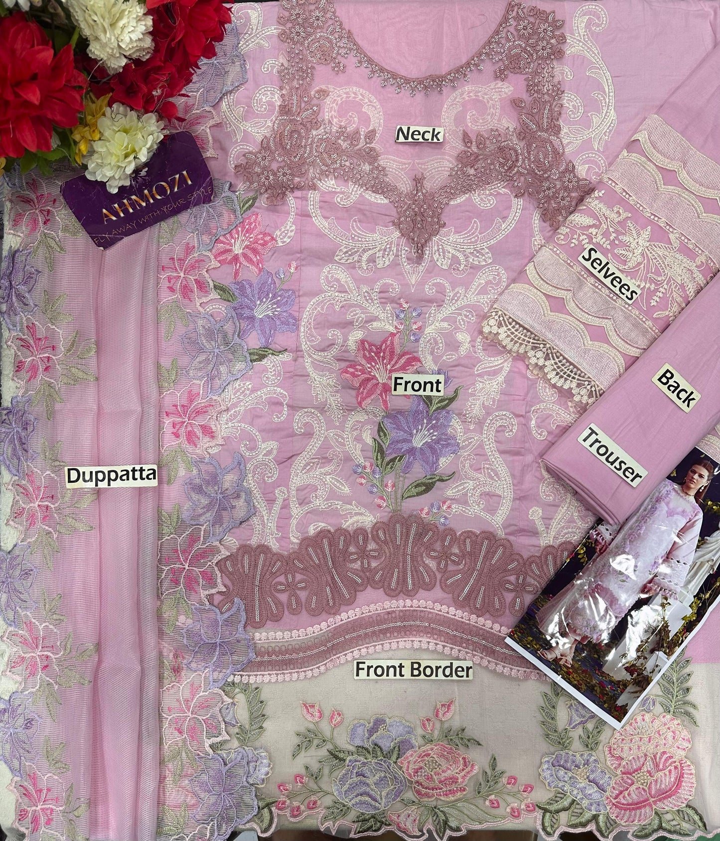 Parishay Most Demanding Design Wz-2 Premium Pure Lawn With Khaadi Net Emb Duppata 26