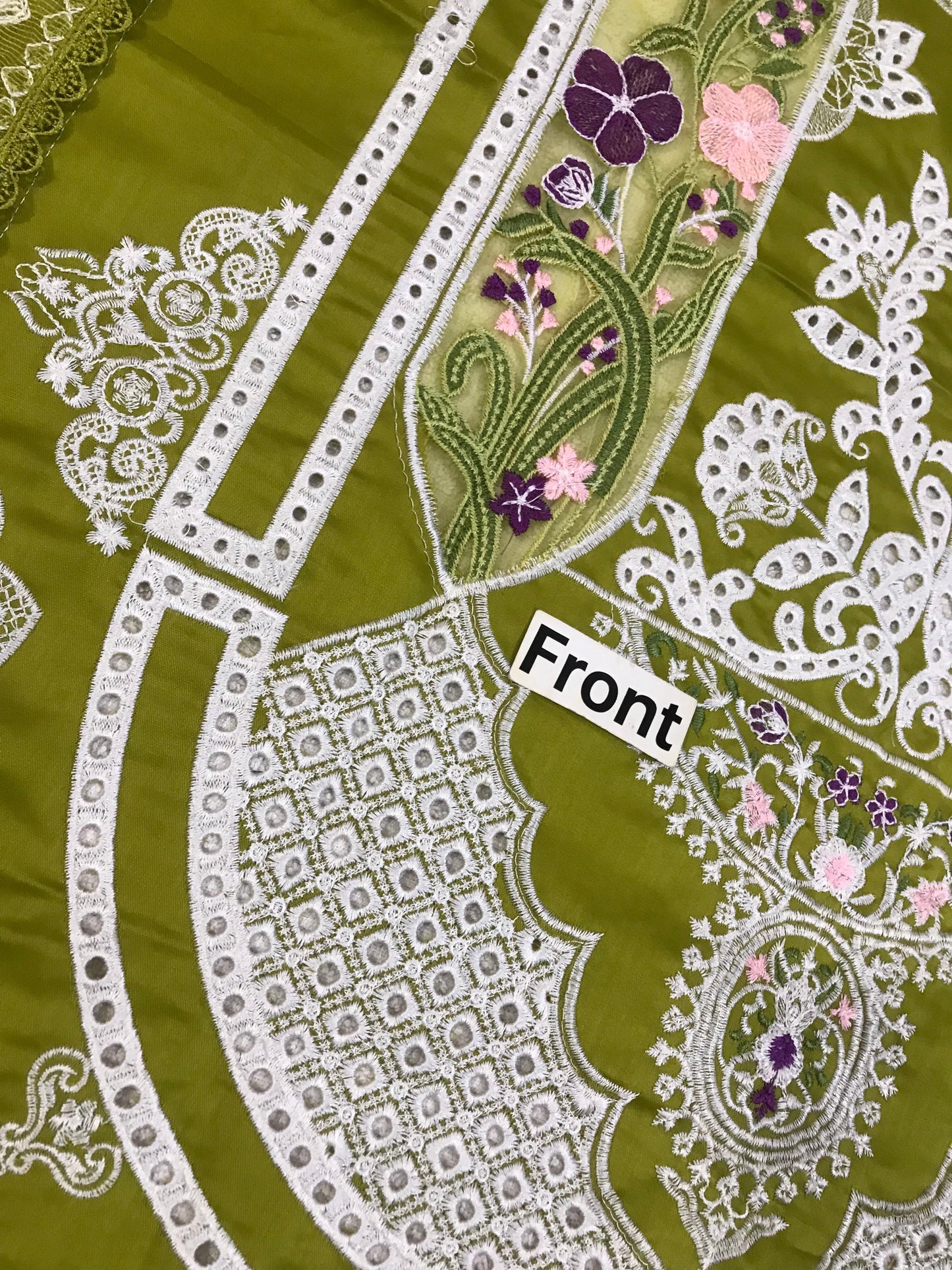 Parishay Most Demanding Design Parrot Green Color Wz-08 Premium Pure Lawn With Khaadi Net Emb Duppata 26