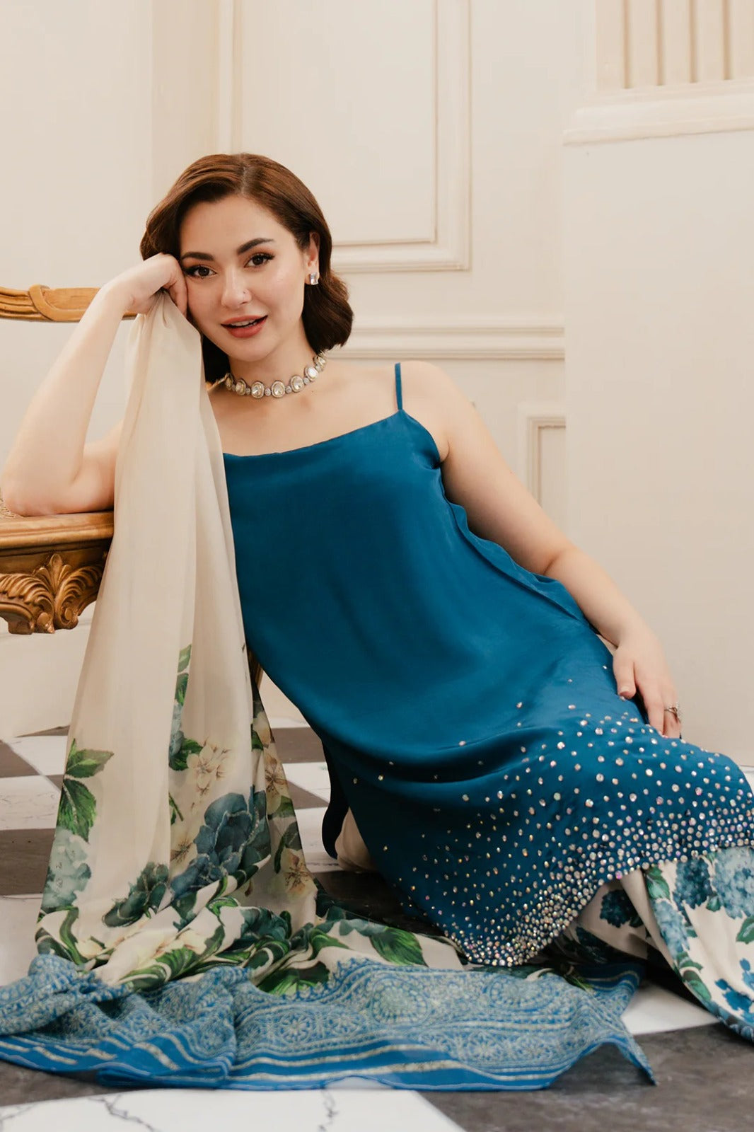 Lulusar X Hania Amir Shamoz Pure Silk Dress With Handwork 2024 Wearza Lulusar X Hania Amir Shamoz Pure Silk Dress With Handwork 2024 Wearza