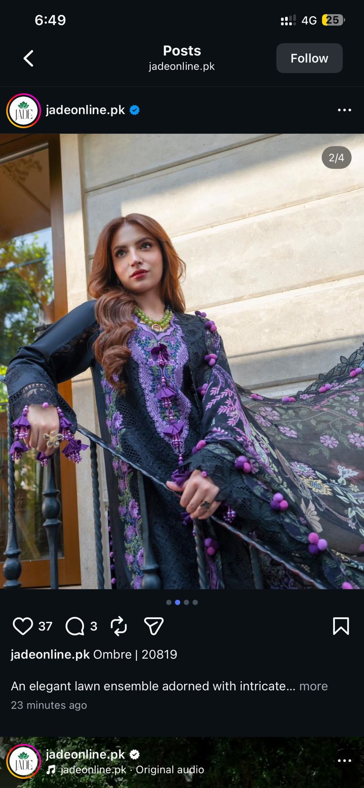 Jade Ombre Black Beauty X Dananeer Most Demanding Premium Bonanza Lawn Dress With Silk Emb Duppata 26