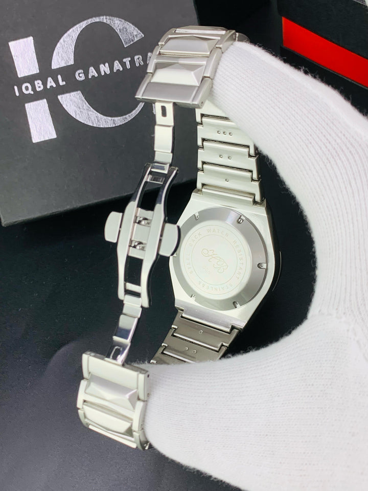 Hublot Watch Diamond Cut | Date Adjustment | Texture Chain |Silver Blue