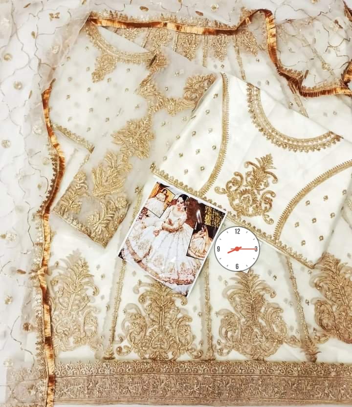 Hira Mani Ruedad E Sahar Bridal Party Wear Wz-1310 100% Premium Soft Net Dress  2024