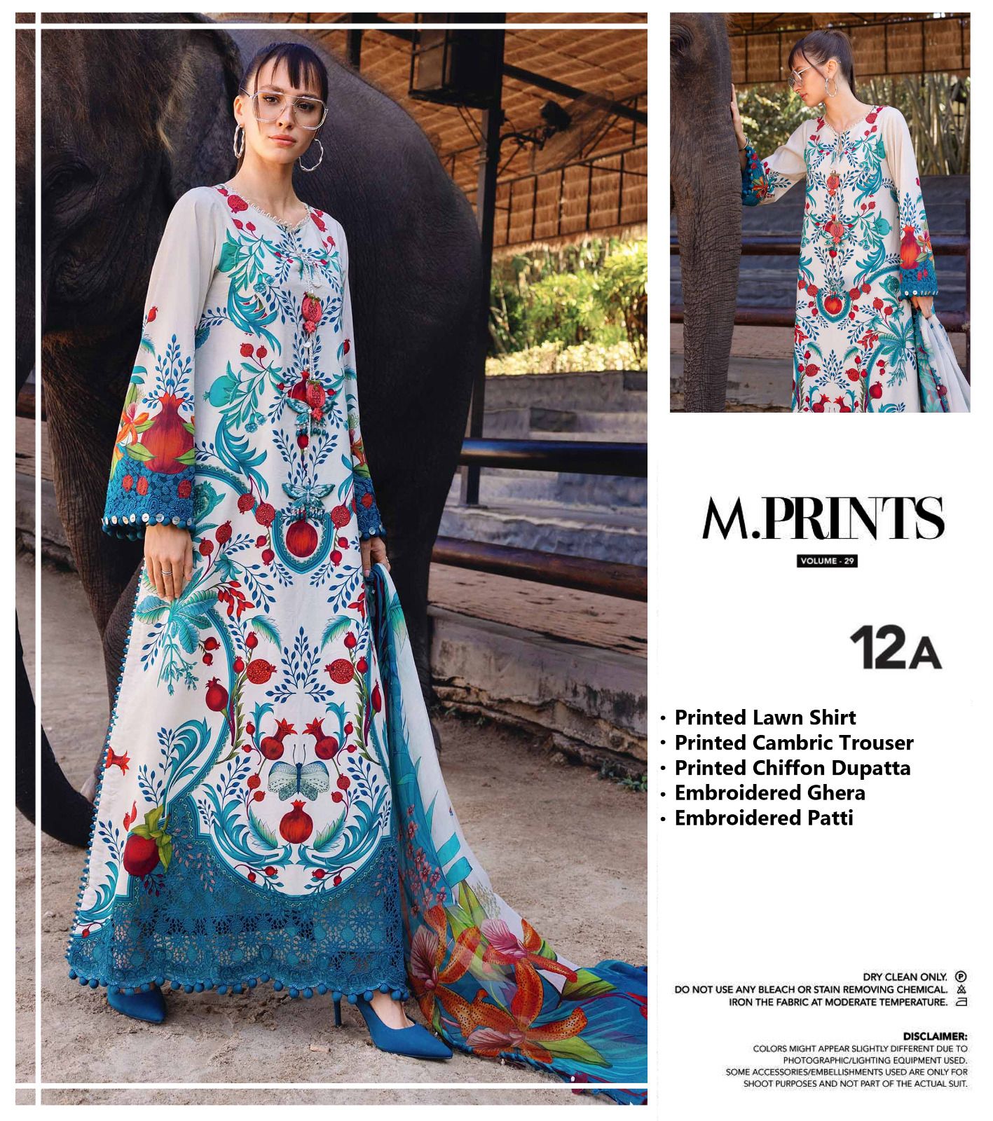 Maria b M Print MBT-2912-A Premium Pure Lawn With Chiffon Emb Border Duppata 2026