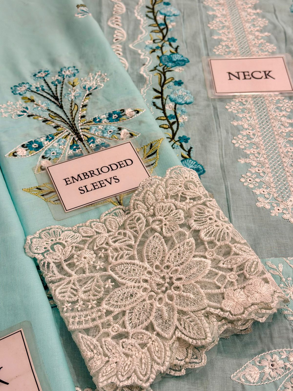Aneela's Chikankari Wz-52 Premium Pure Cotton Chikankari With Cotton Net Duppata 26