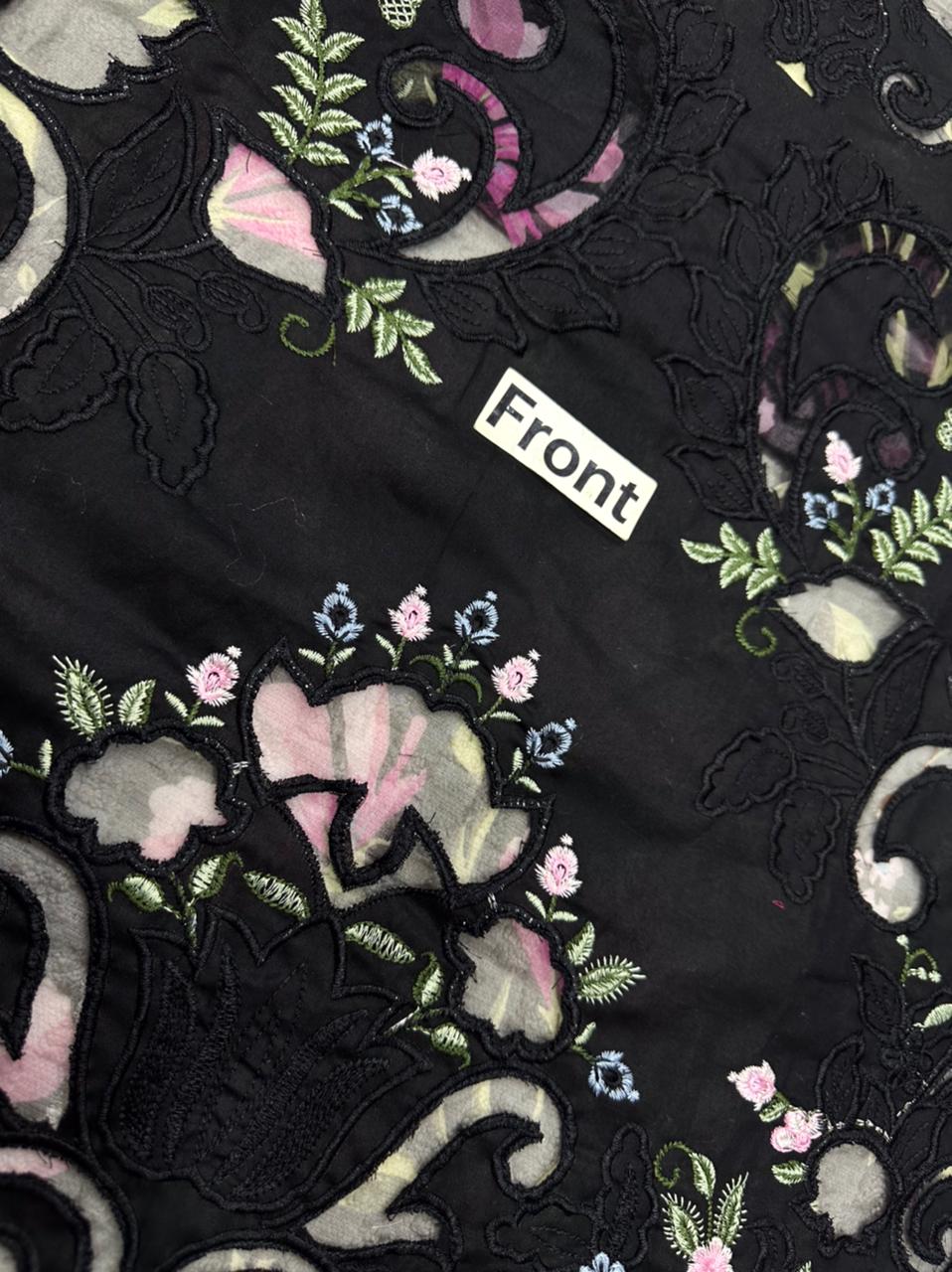 Sardina Wz-52 Black Beauty Premium Pure Chikankari Lawn With Khaadi Net Duppata 26