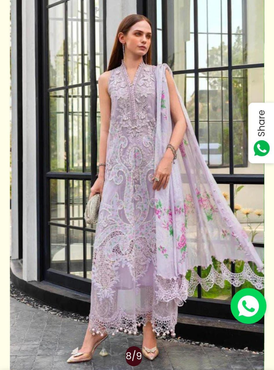 Maria B ELS-26 Premium Pure Lawn Luxery Most Demanded Design With Silk Duppata 2026