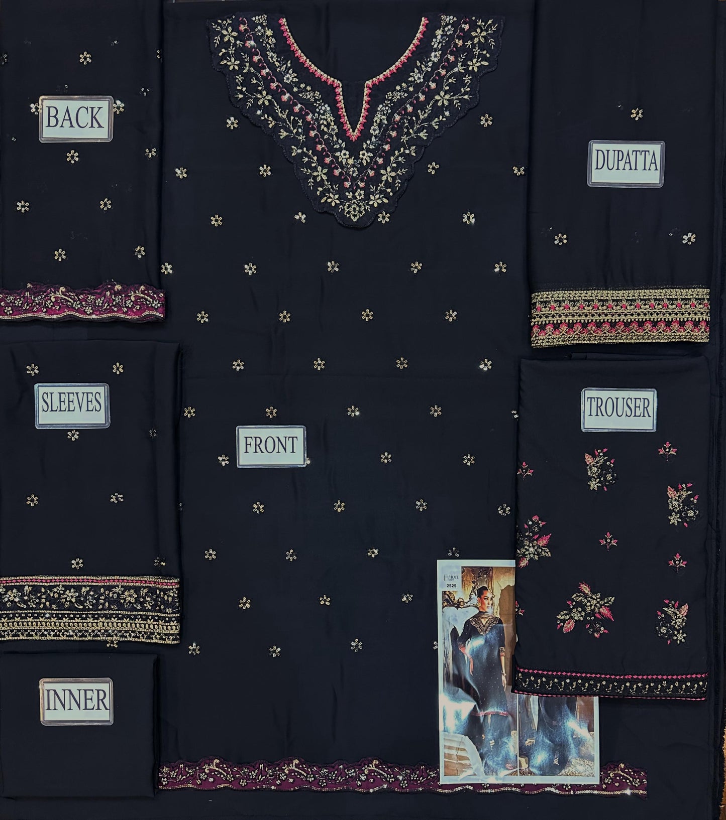 Azure Wz-2525 Semi Pure Chiffon With Organza Emb Border Duppata 2026