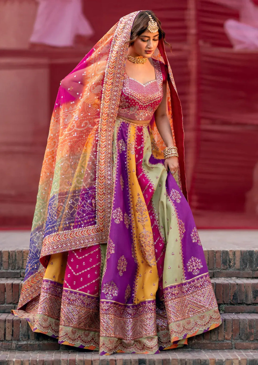 Bin Ilyas Multi Maxi Wz-12 Luxury Formal Bridal  Wedding Special Lehenga Choli For Mehndi & Barat Event 26